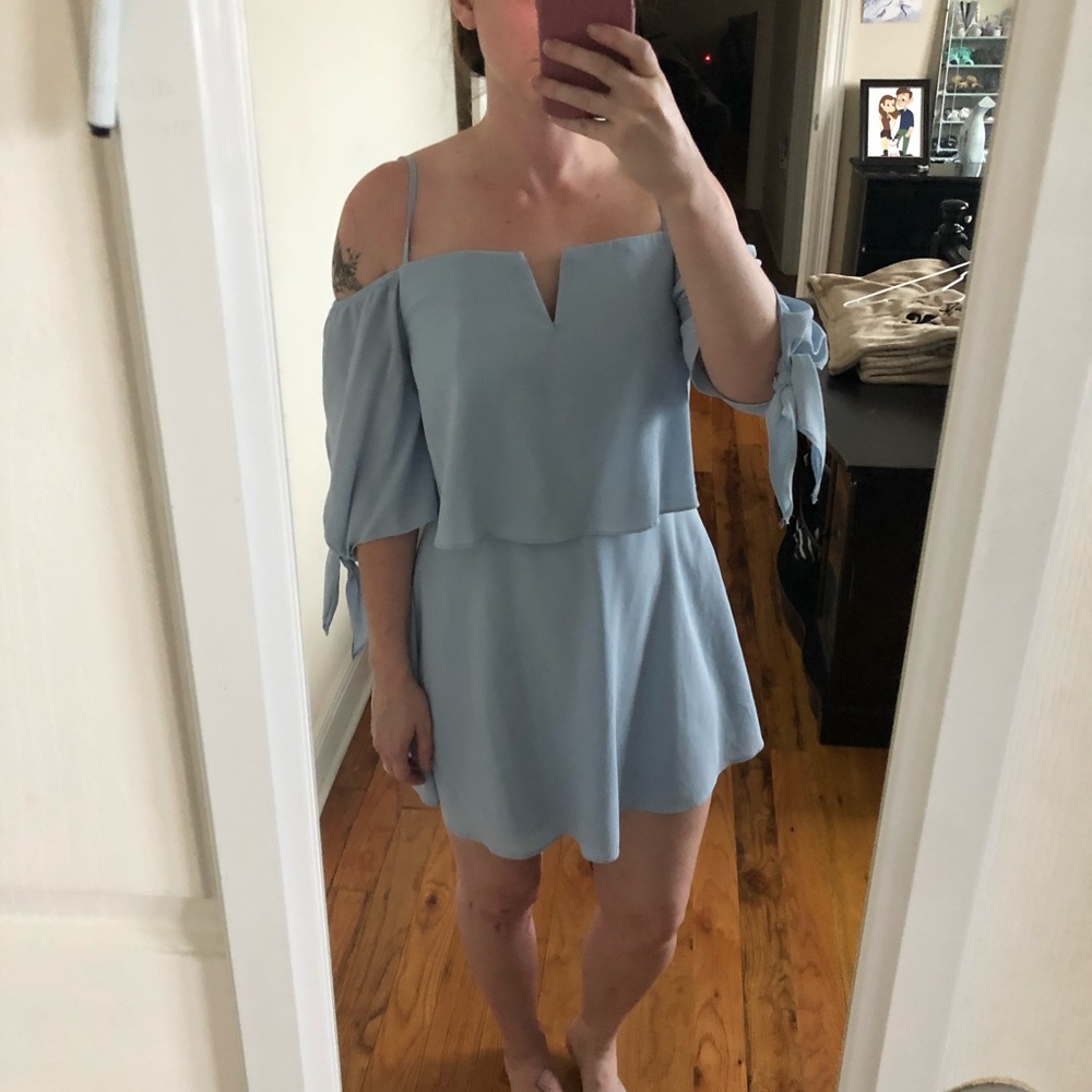 Mustard Seed Blue Off Shoulder Dress